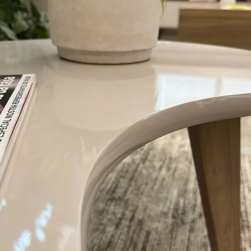 Mesa de Centro Orgânica 90cm Para Sala Cassia Off White A09 - Mpozenato