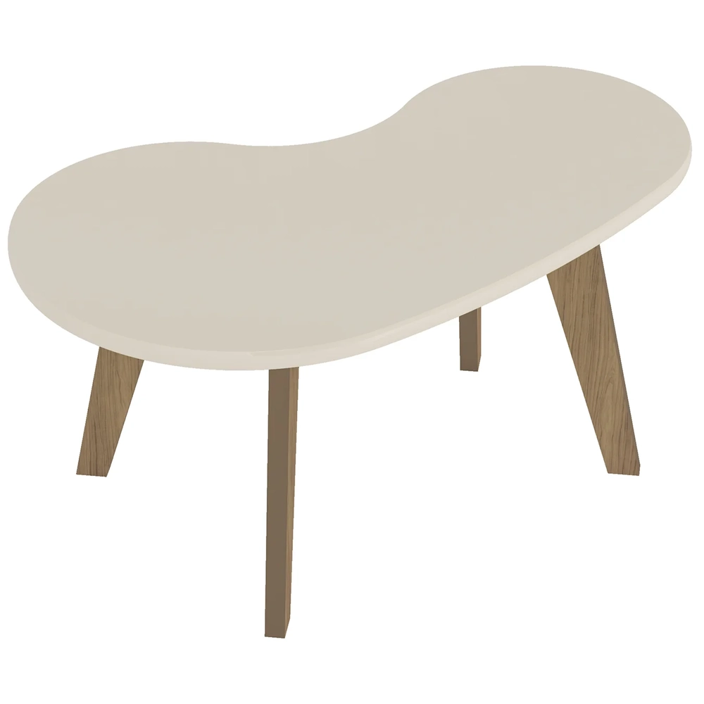 Mesa de Centro Orgânica 90cm Para Sala Cassia Off White A09 - Mpozenato