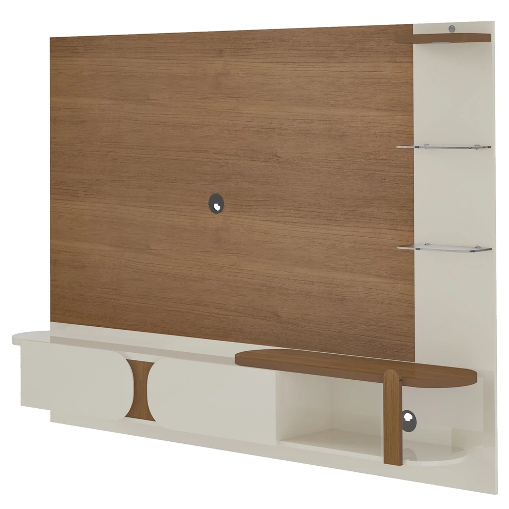 Painel Tv 72 Pol 220cm Suspenso Reno Cinamomo/Off White A09 - Mpozenato 