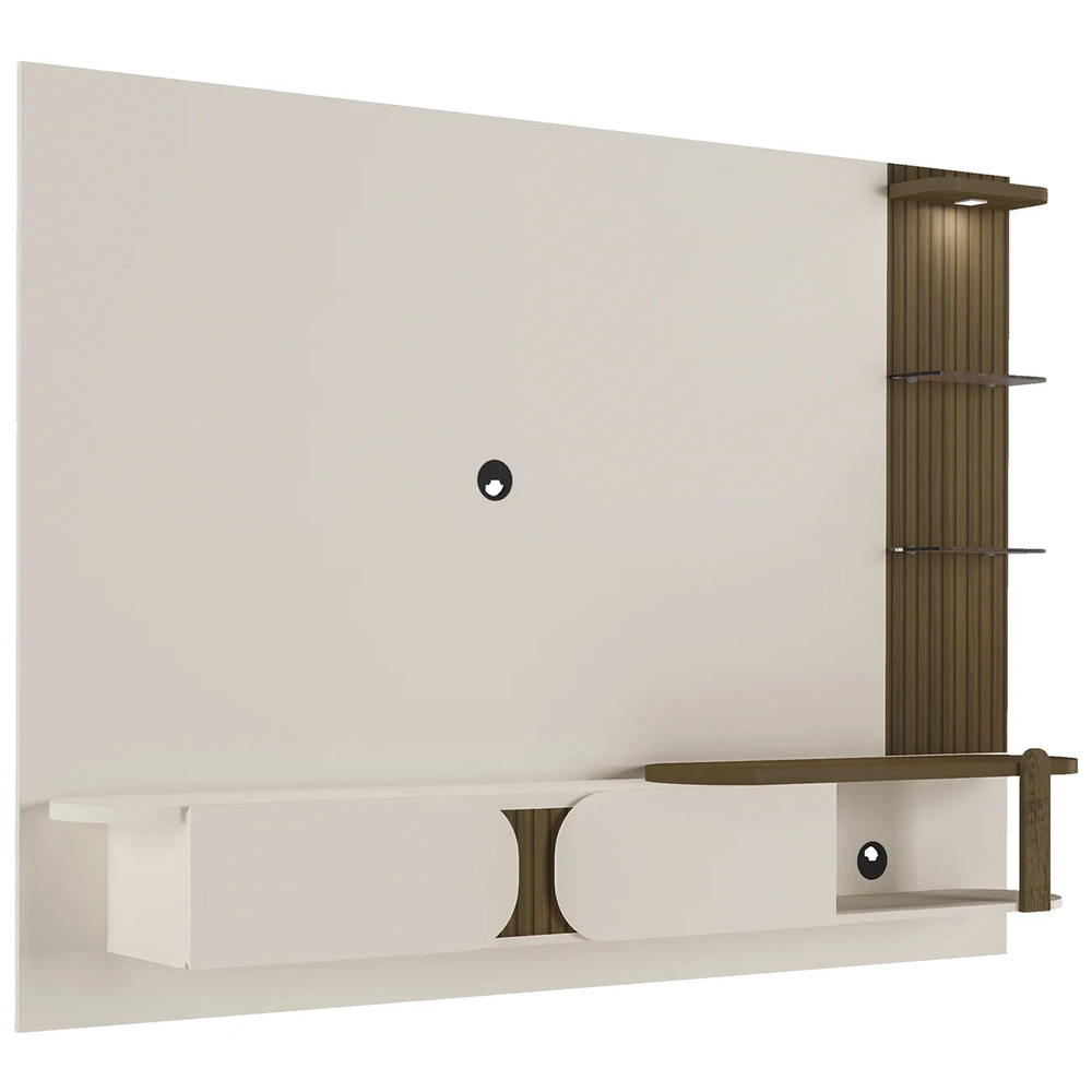 Painel Tv 72 Pol 220cm Suspenso Reno Pinho/Off White A09   - Mpozenato 