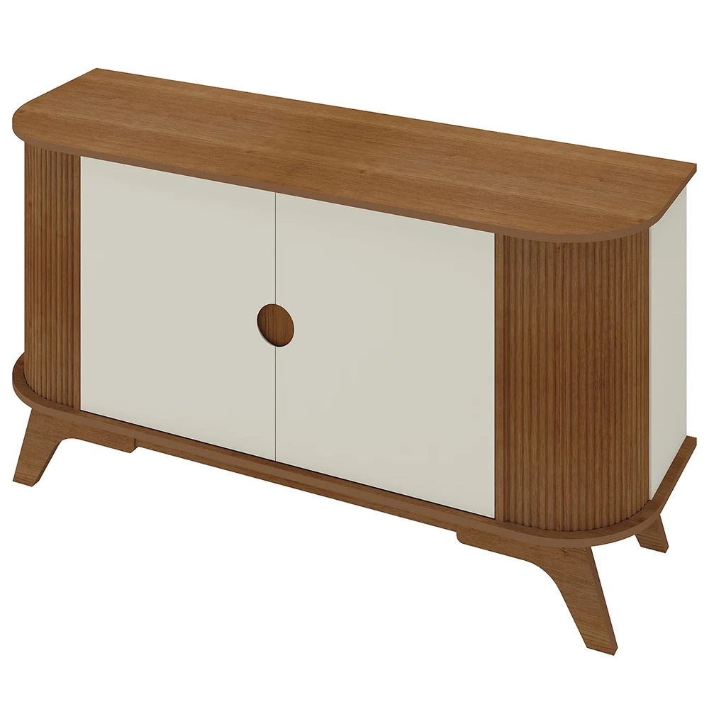 Buffet Aparador 140cm Sala 2 Portas Uther Cinamomo/Off A09  - Mpozenato