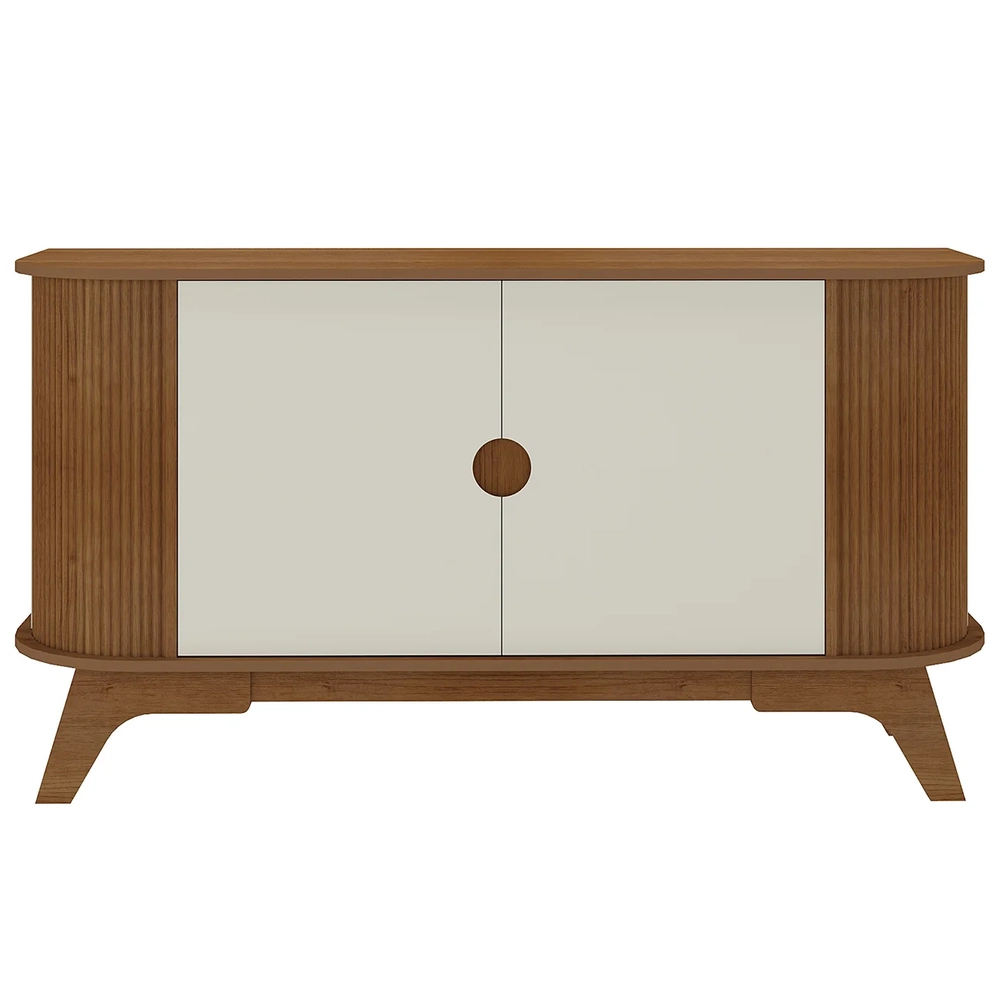 Buffet Aparador 140cm Sala 2 Portas Uther Cinamomo/Off A09  - Mpozenato