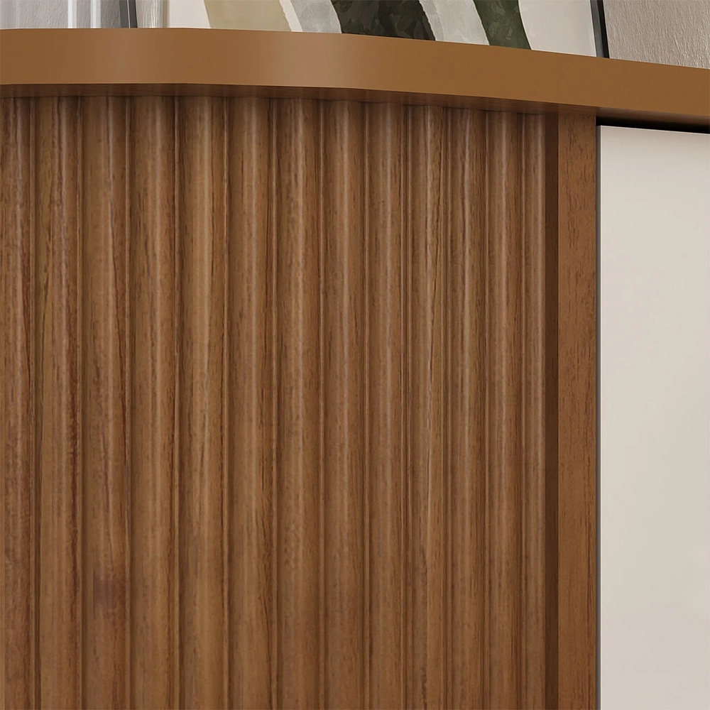 Buffet Aparador 140cm Sala 2 Portas Uther Cinamomo/Off A09  - Mpozenato