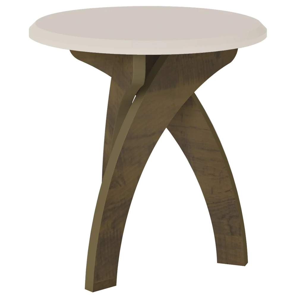 Mesa de Canto Lateral 50cm Para Sala Leeroy Off/Pinho A09   - Mpozenato