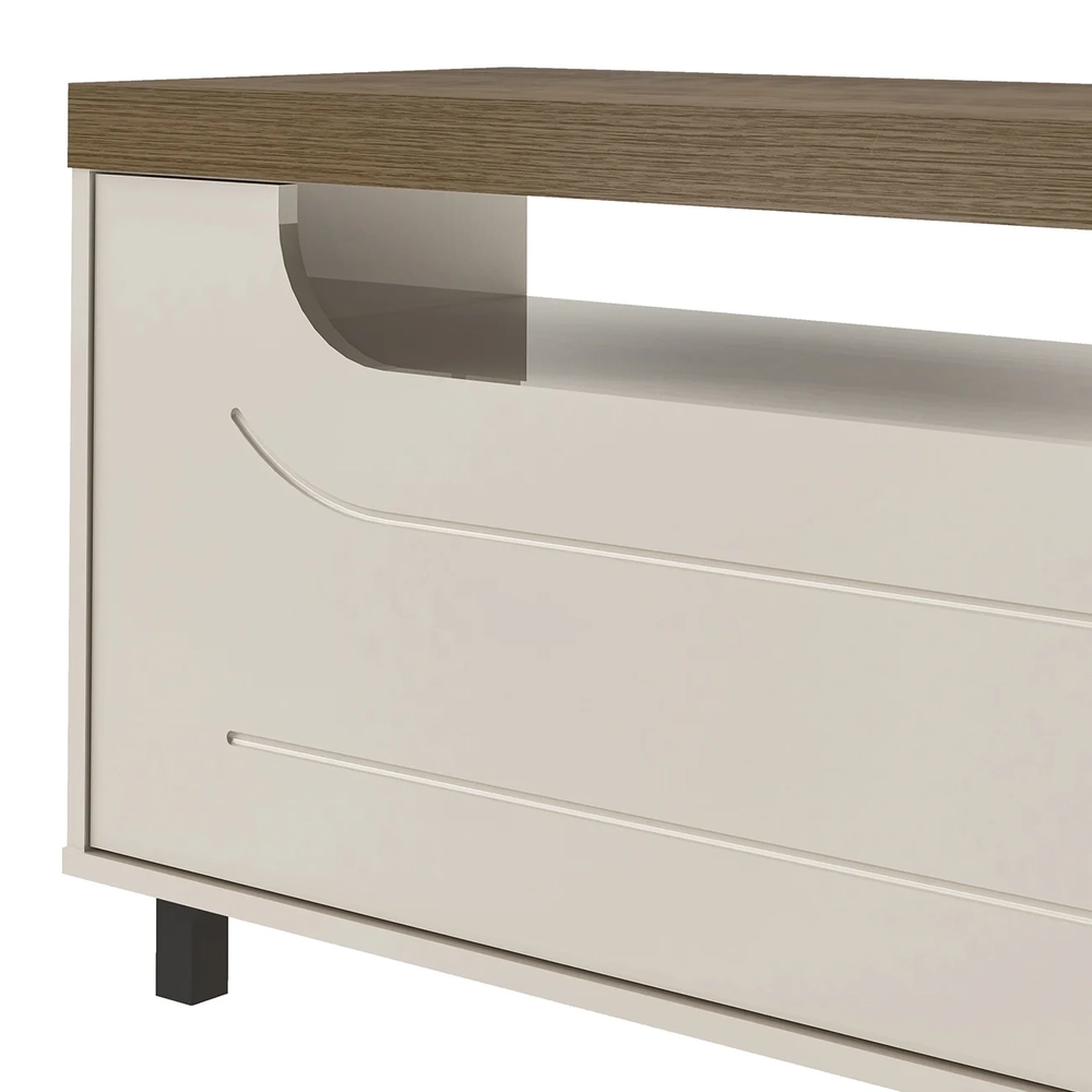 Rack Tv 75 Pol 200cm com 2 Portas Abel Pinho/Off White A09 - Mpozenato 