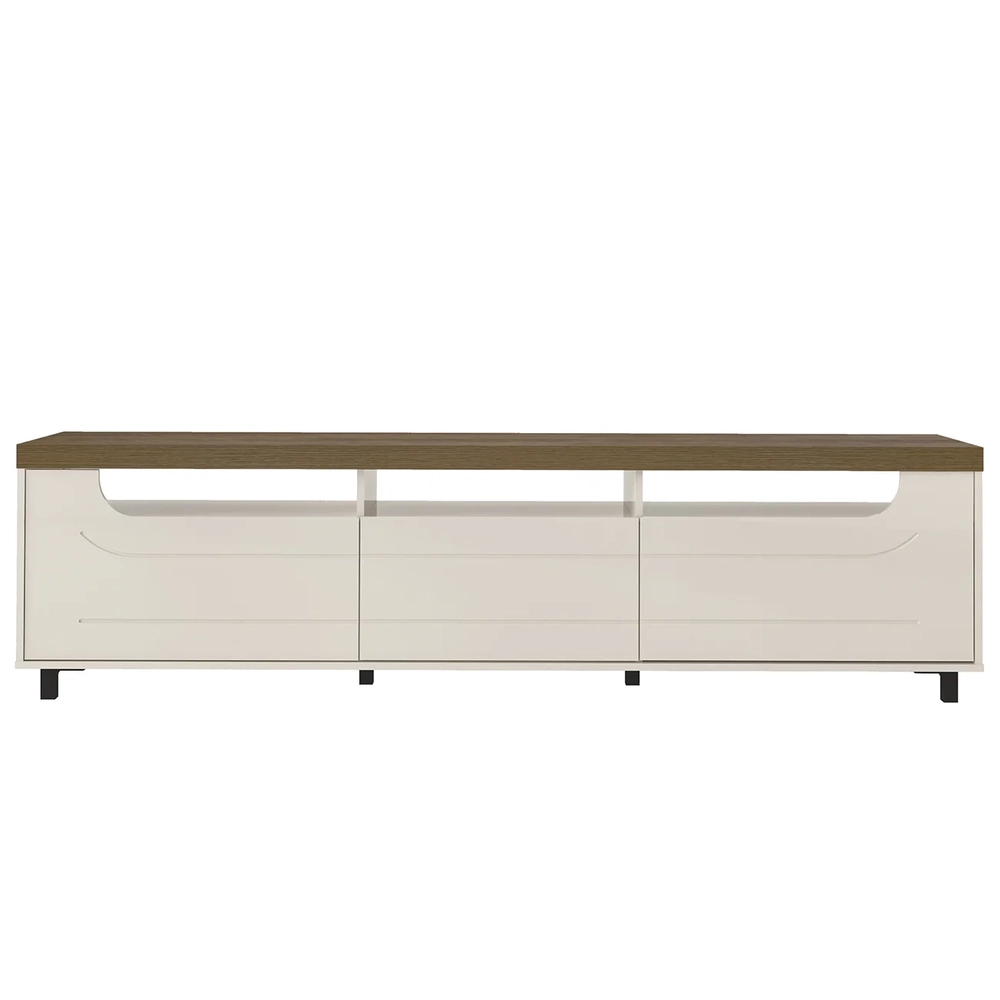 Rack Tv 75 Pol 200cm com 2 Portas Abel Pinho/Off White A09 - Mpozenato 
