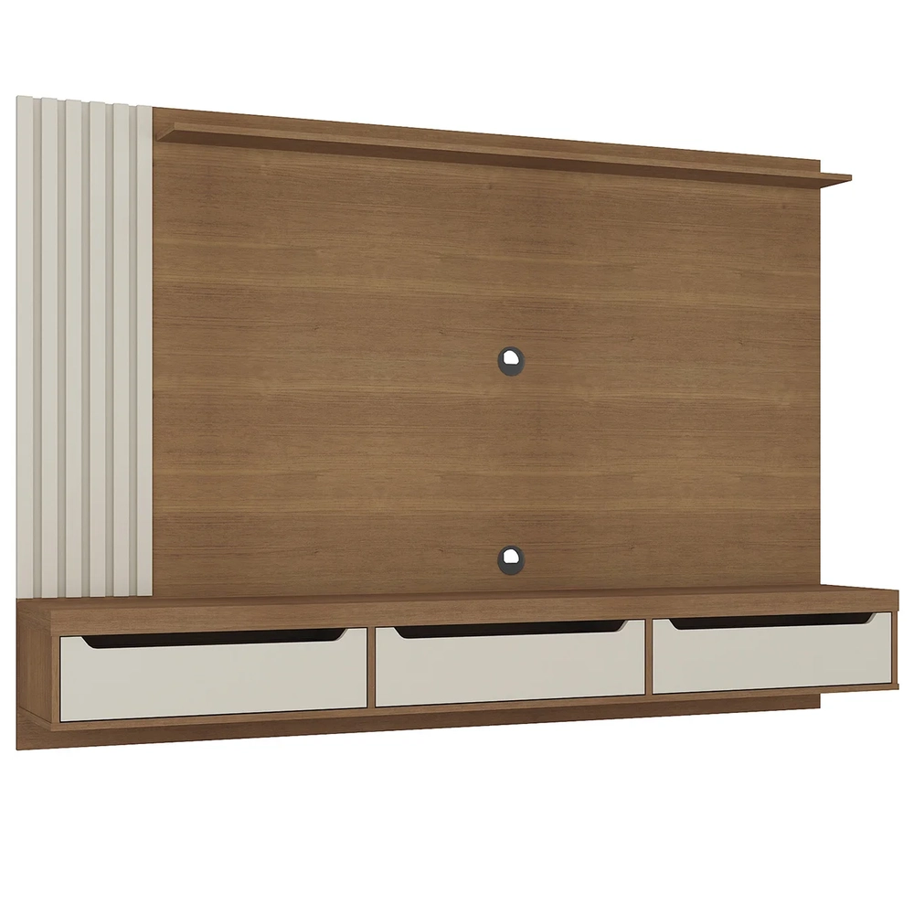 Painel Tv 75 Pol e Bancada Suspensa Vale Cinamomo/Off A09  - Mpozenato 