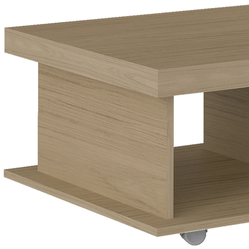 Mesa de Centro 90cm Para Sala Tamburato 50mm Kael Carvalho A09 - Mpozenato