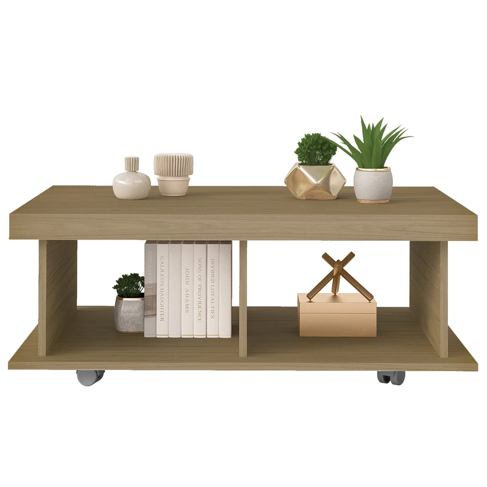 Mesa de Centro 90cm Para Sala Tamburato 50mm Kael Carvalho A09 - Mpozenato