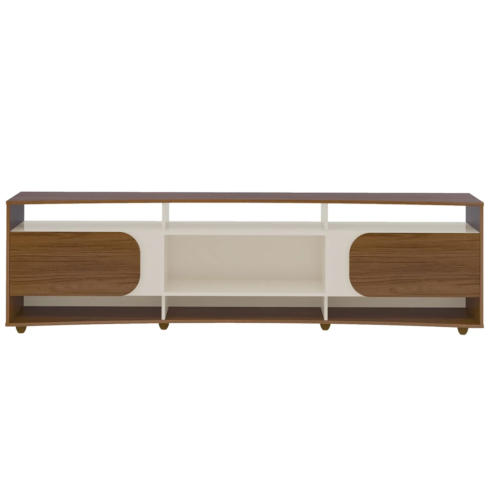 Rack Tv 86 Pol 220cm com 2 Portas Reno Cedro/Off White A09 - Mpozenato 