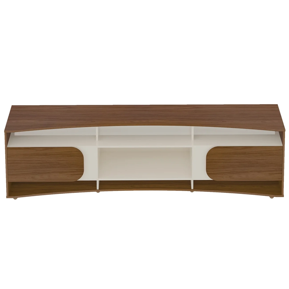 Rack Tv 86 Pol 220cm com 2 Portas Reno Cedro/Off White A09 - Mpozenato 