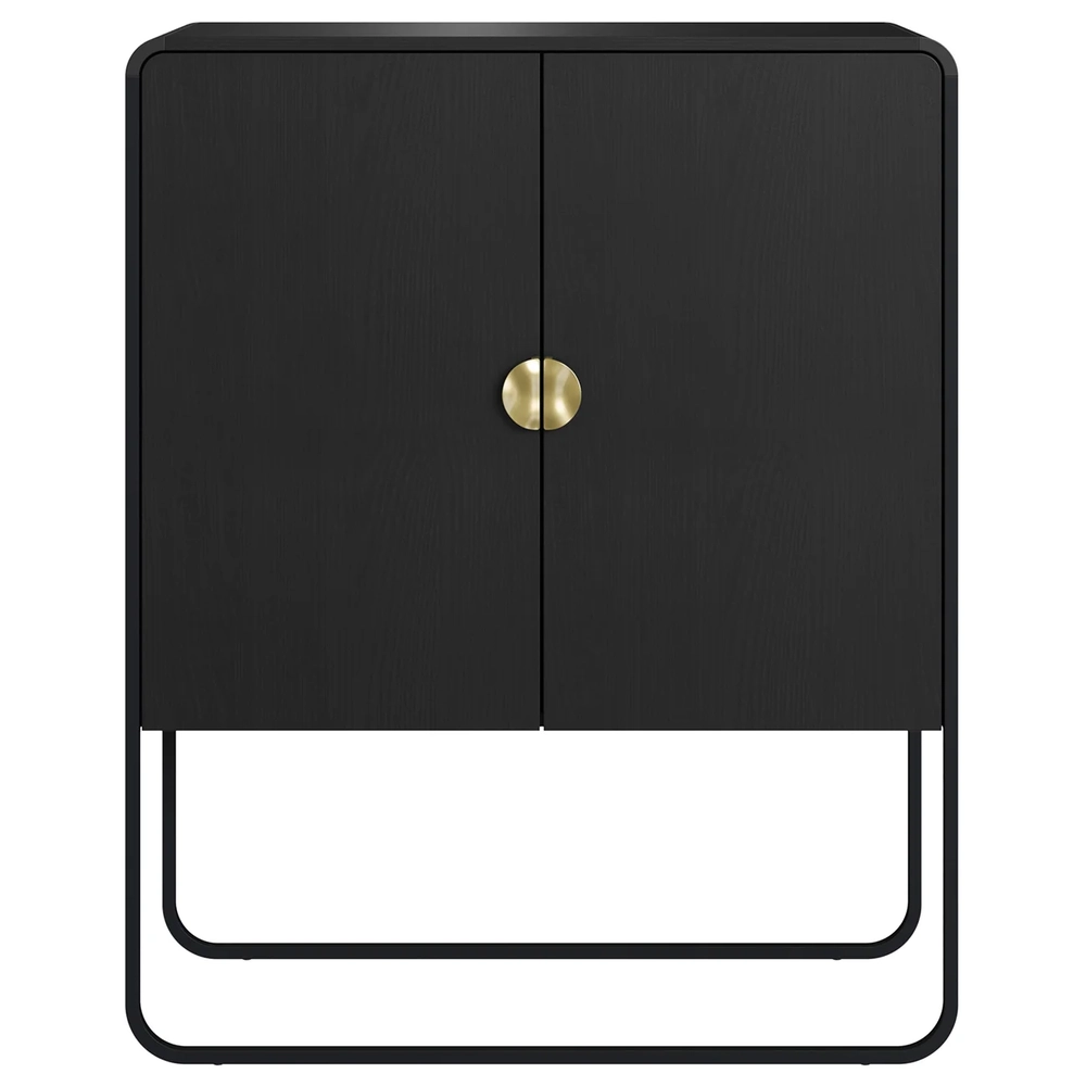 Balcão de Cozinha 90cm com 2 Portas Mario Nero/Preto A10    - Mpozenato