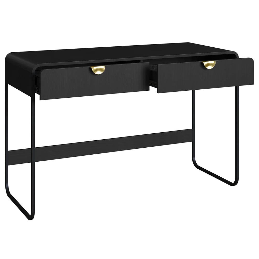 Escrivaninha Mesa com 2 Gavetas 125cm Mario Nero/Preto A10  - Mpozenato