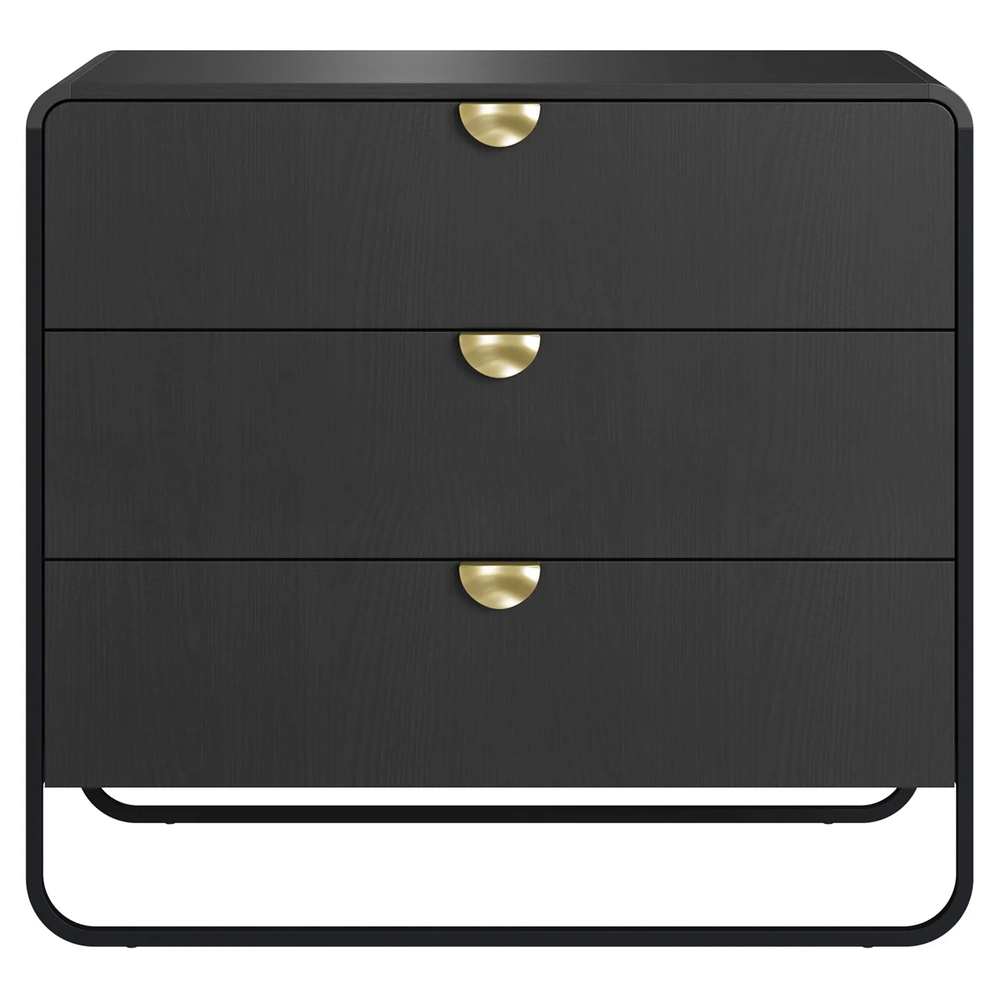 Cômoda Quarto Solteiro 90cm 3 Gavetas Mario Nero/Preto A10  - Mpozenato