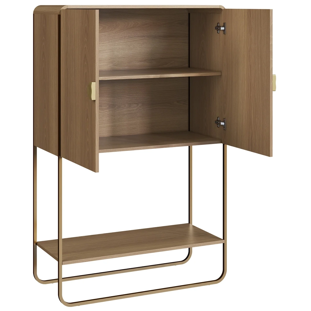 Balcão Aparador Bar 90cm com 2 Portas Mario Hanover/Dourado A10 - Mpozenato