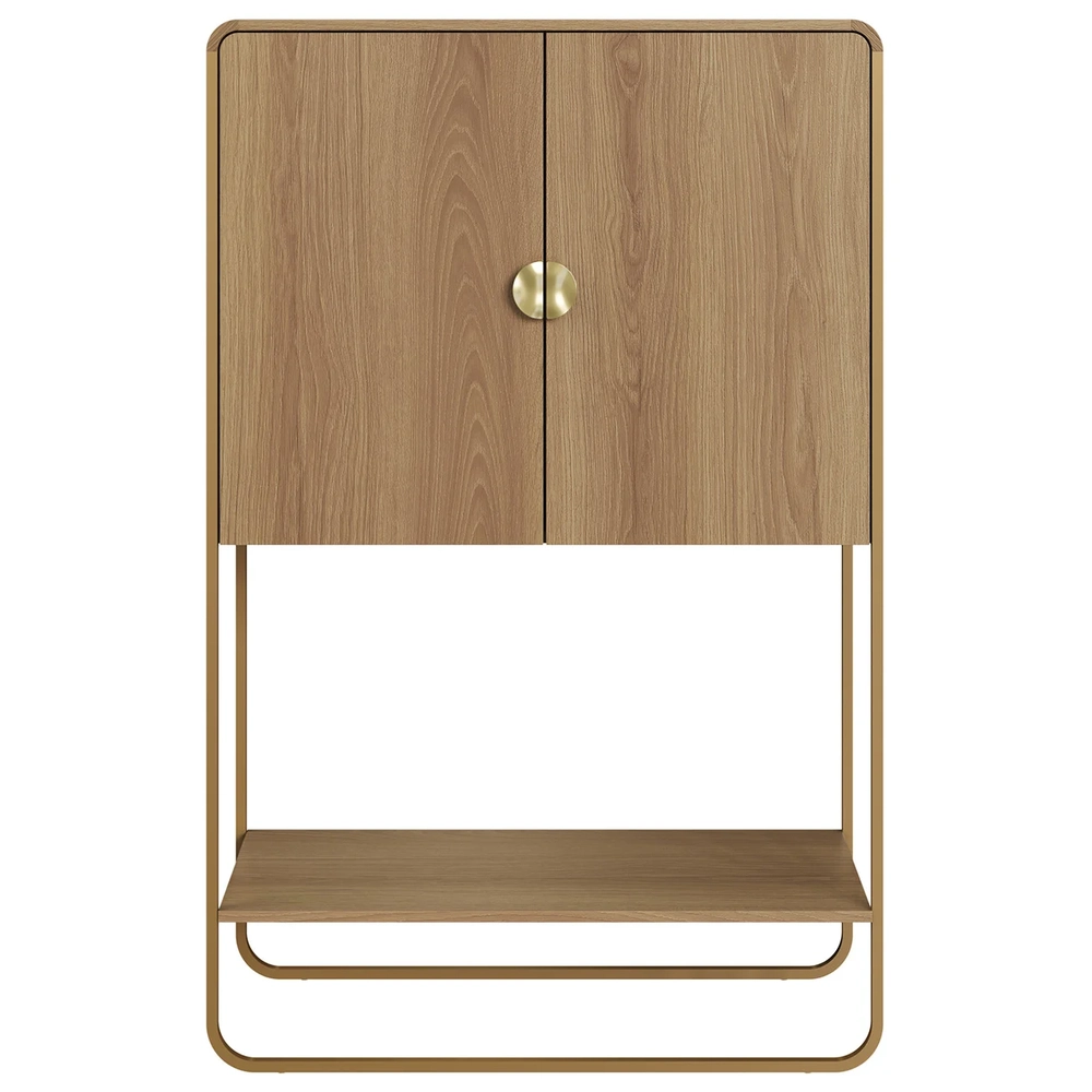 Balcão Aparador Bar 90cm com 2 Portas Mario Hanover/Dourado A10 - Mpozenato