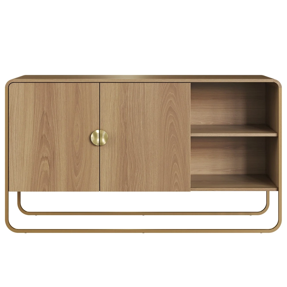Buffet Aparador Para Sala 135cm 2 Portas Mario Hanover/Dourado A10 - Mpozenato