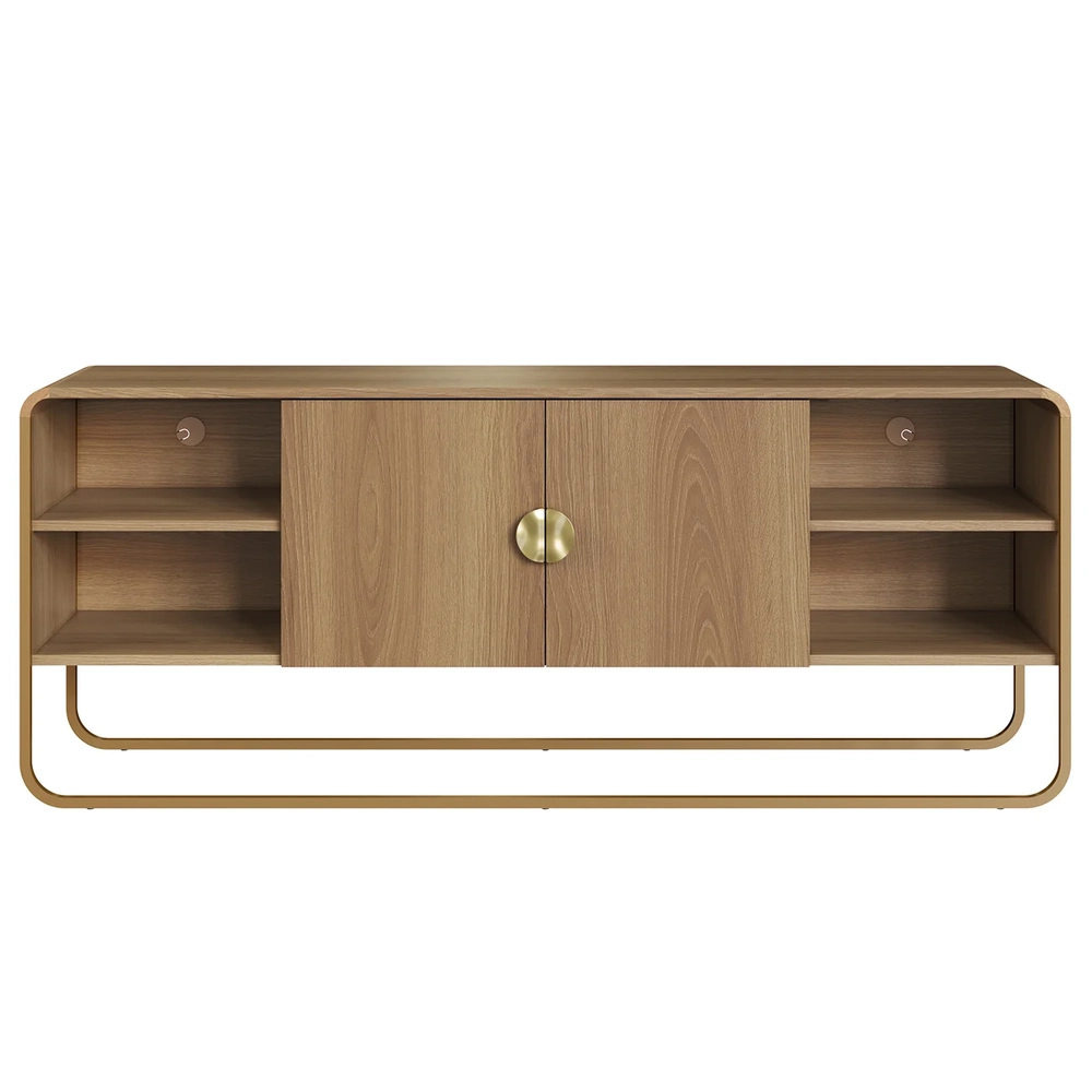 Rack Bancada Tv 65 Pol 150cm 2 Portas Mario Hanover/Dourado A10 - Mpozenato