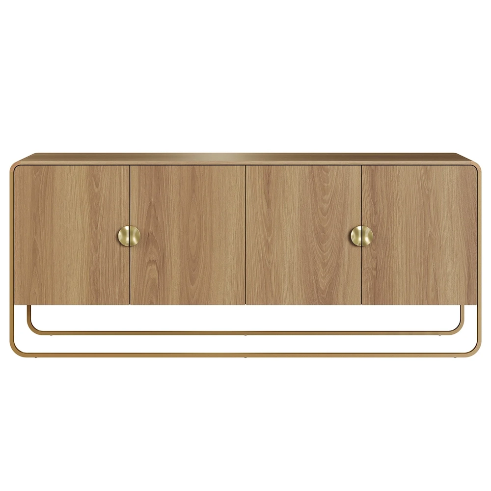 Buffet Aparador Sala 180cm 4 Portas Mario Hanover/Dourado A10 - Mpozenato