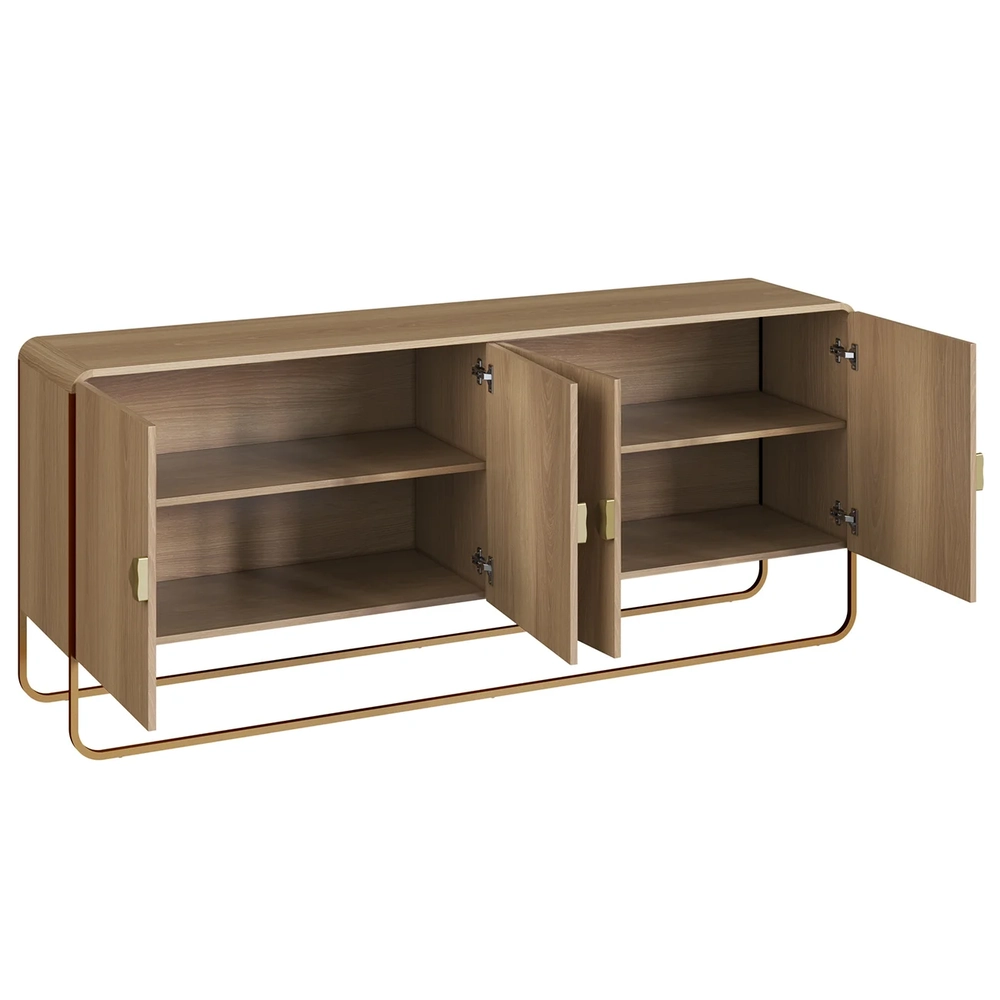 Buffet Aparador Sala 180cm 4 Portas Mario Hanover/Dourado A10 - Mpozenato