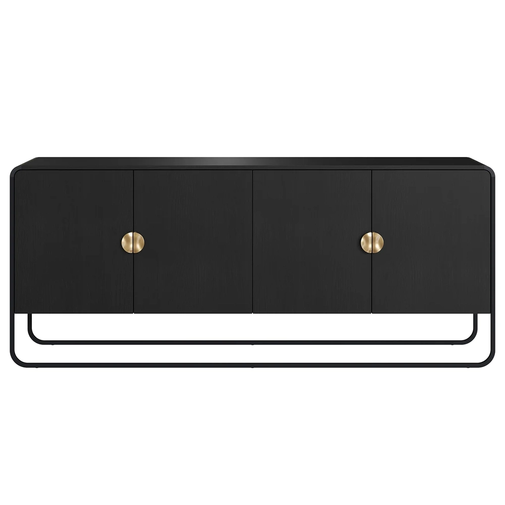 Buffet Aparador Sala 180cm 4 Portas Mario Preto/Nero A10    - Mpozenato