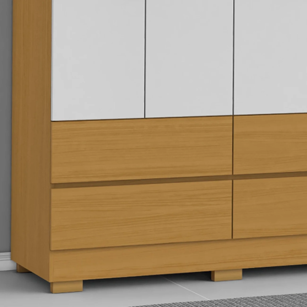 Guarda Roupa Casal 187cm 6 Portas Vilo Cinamomo/Off A15 - Mpozenato
