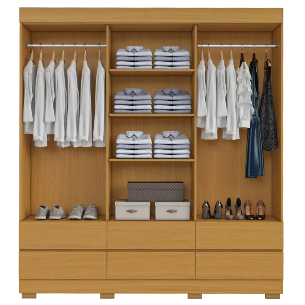 Guarda Roupa Casal 187cm 6 Portas Vilo Cinamomo/Off A15 - Mpozenato