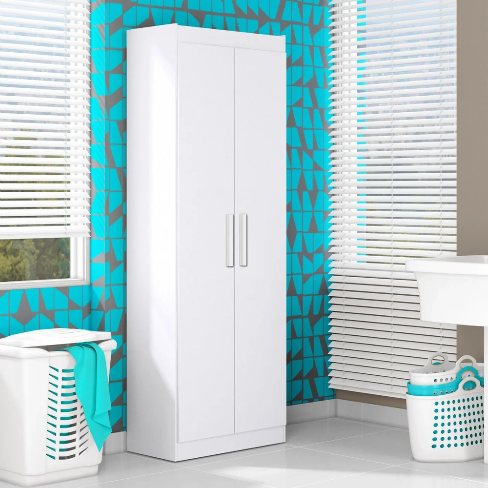 Armário Multiuso Lavanderia 60cm Lorandel Branco A15       - Mpozenato 