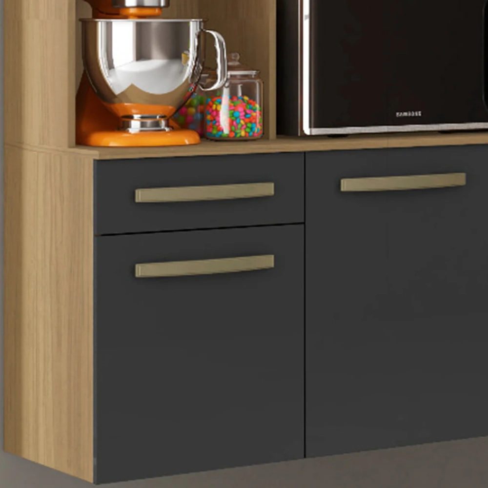 Armário de Cozinha Compacta 160cm Lora Atacama/Grafite A15 - Mpozenato 