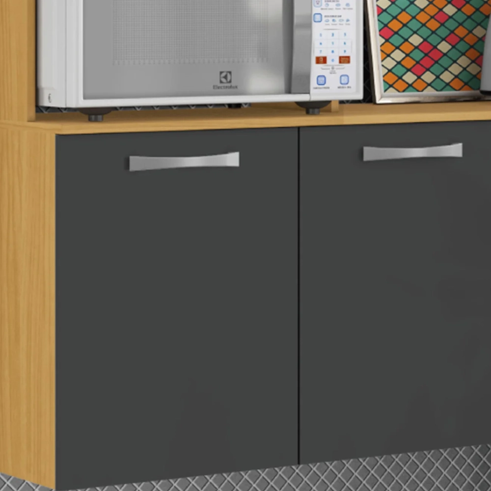 Armário de Cozinha Compacta 180cm Maxyn Cinamomo/Grafite A15 - Mpozenato 