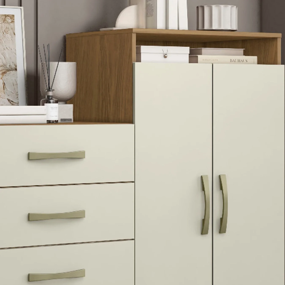 Cômoda Quarto Solteiro 120cm 4 Gavetas Iago Atacama/Areia A15 - Mpozenato 