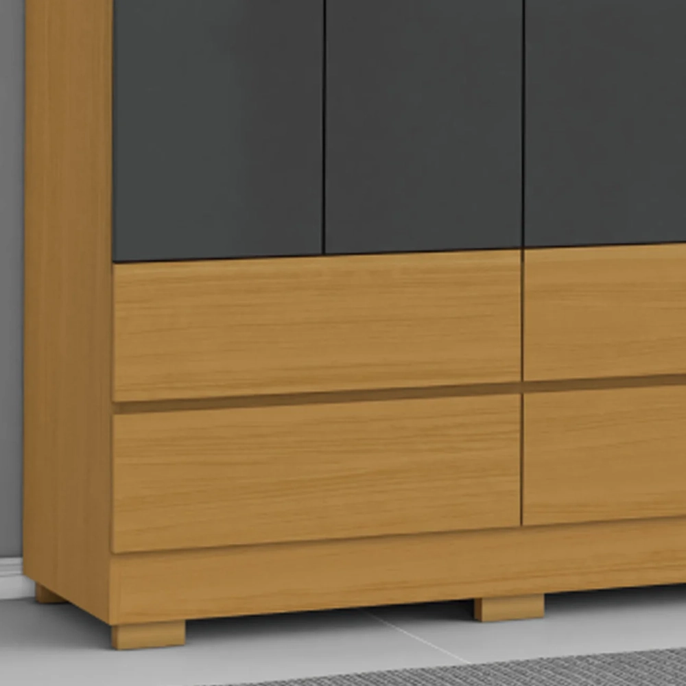 Guarda Roupa Casal 187cm 6 Portas Vilo Cinamomo/Grafite A15 - Mpozenato