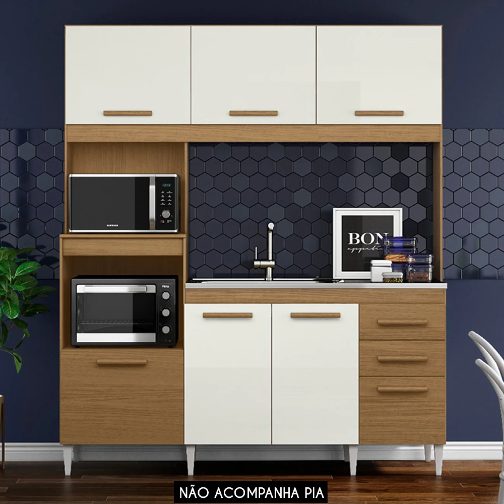 Armário de Cozinha Compacta Para Pia Melian Atacama/Off A15 - Mpozenato