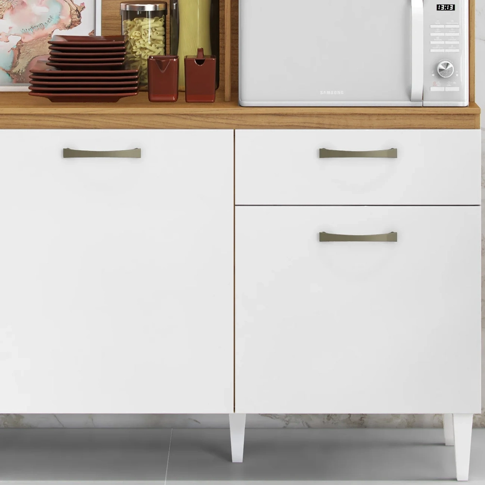 Armário de Cozinha Compacta 160cm Sovira Cinamomo/Branco A15 - Mpozenato 