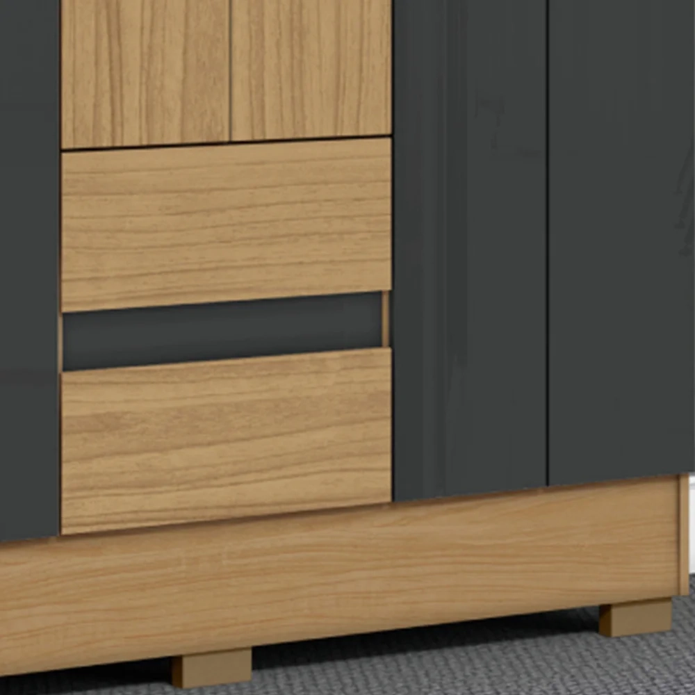 Guarda Roupa Casal 150cm 6 Portas Raely Atacama/Grafite A15 - Mpozenato 