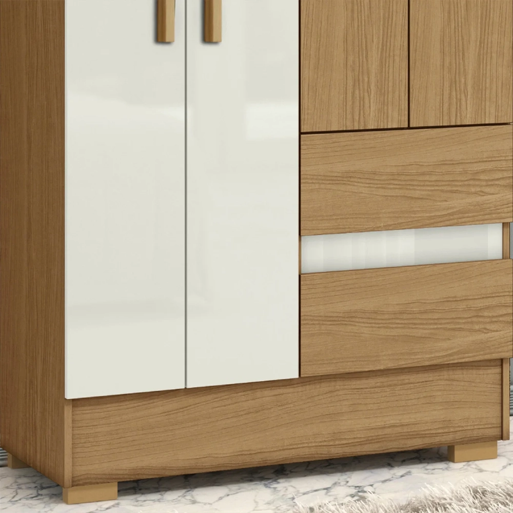 Guarda Roupa Solteiro 100cm 4 Portas Raely Atacama/Off A15 - Mpozenato 