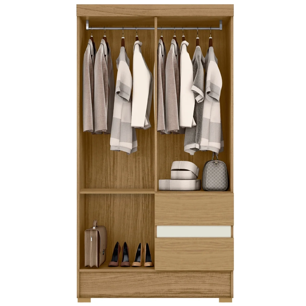 Guarda Roupa Solteiro 100cm 4 Portas Raely Atacama/Off A15 - Mpozenato 