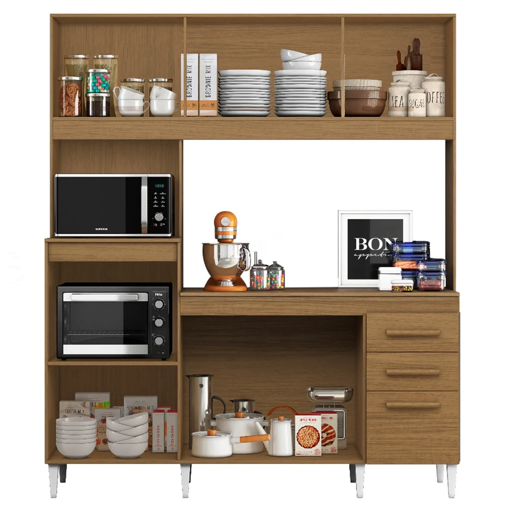 Armário de Cozinha Compacta com Tampo Melian Atacama/Off A15 - Mpozenato 