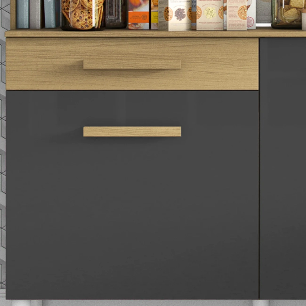 Armário de Cozinha Compacta 121cm Lyan Atacama/Grafite A15 - Mpozenato