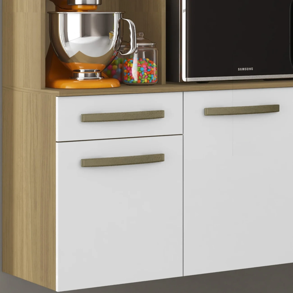 Armário de Cozinha Compacta 160cm Lora Atacama/Branco A15 - Mpozenato 