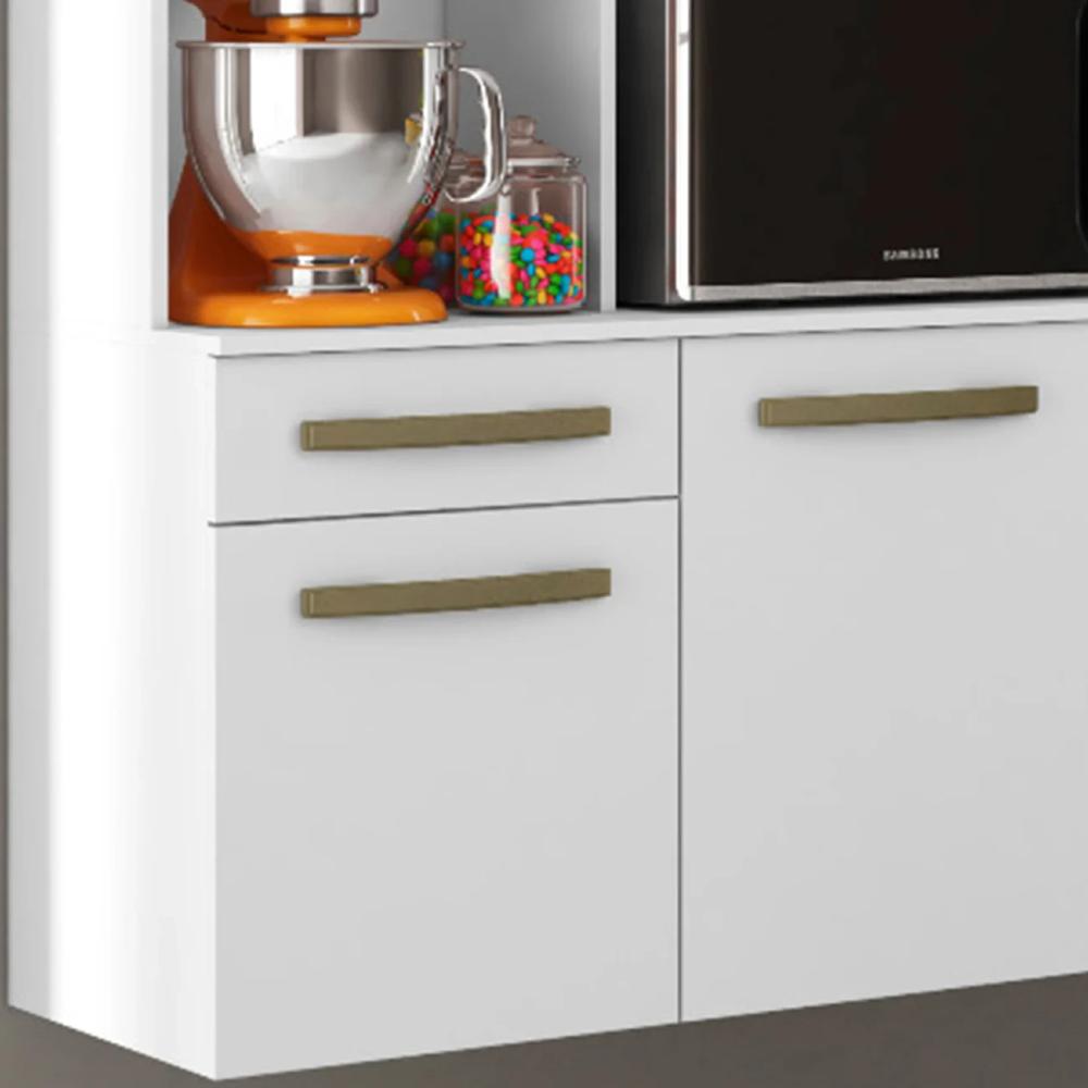 Armário de Cozinha Compacta 160cm Lora Branco A15 - Mpozenato
