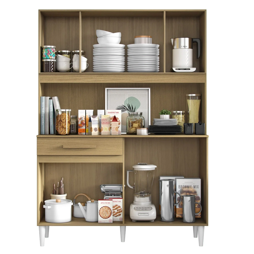 Armário de Cozinha Compacta 121cm Lyan Atacama/Off A15   - Mpozenato