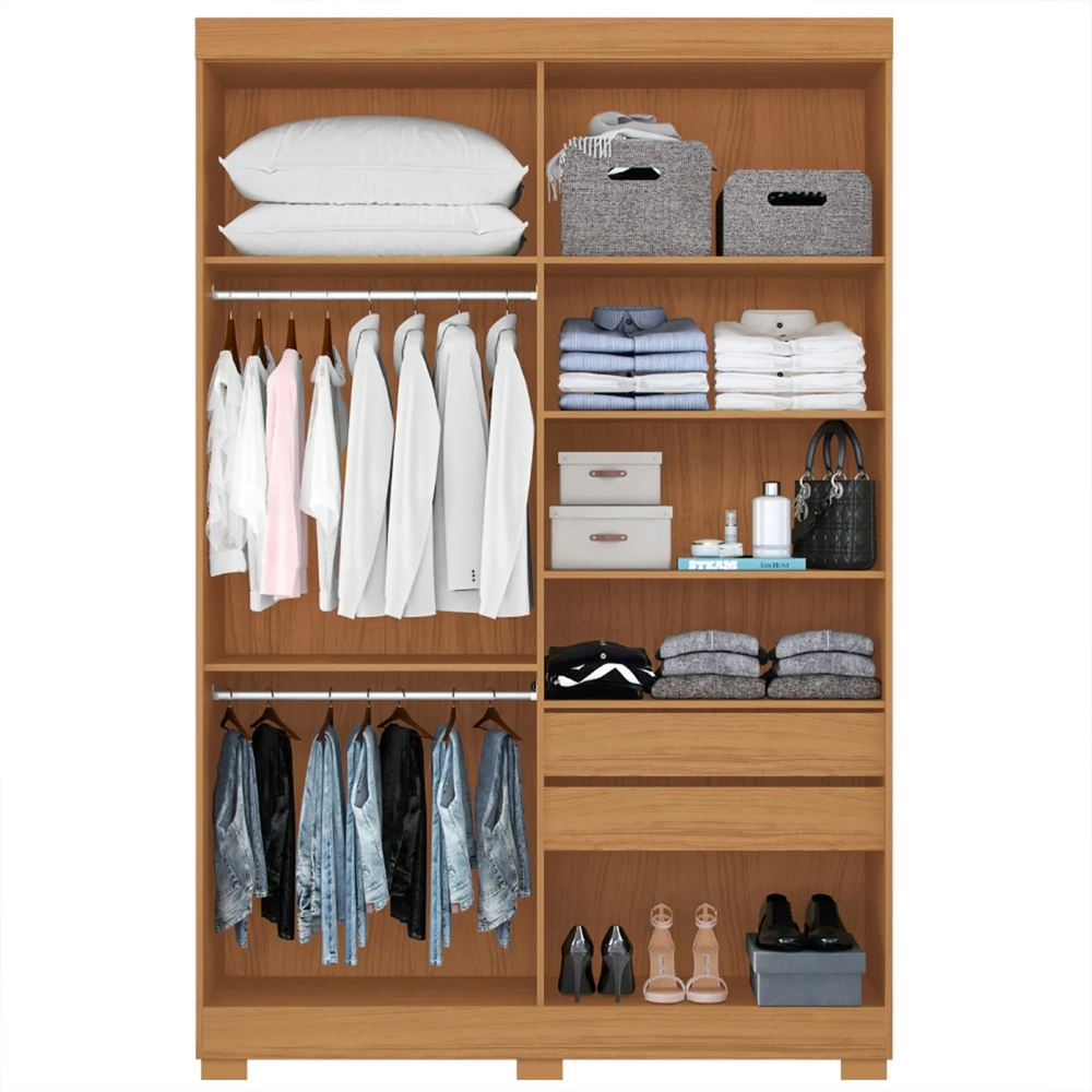 Guarda Roupa Solteiro 154cm 4 Portas Raiz Cinamomo/Off A15 - Mpozenato 