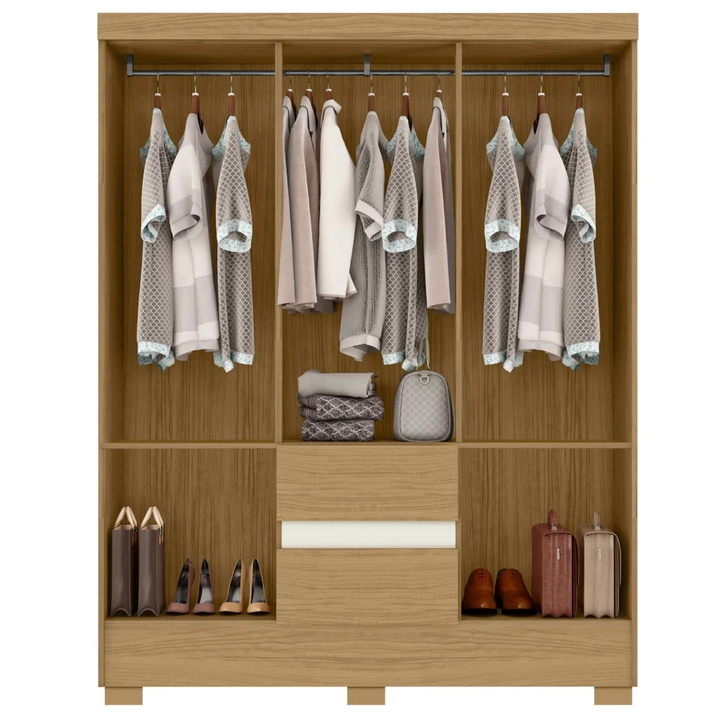 Guarda Roupa Casal 150cm 6 Portas Raely Atacama/Off A15 - Mpozenato 