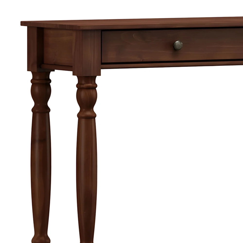 Aparador de Sala 120cm 2 Gavetas Pé Madeira Rubia Café F07 - Mpozenato