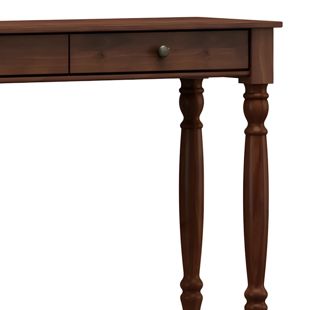 Aparador de Sala 120cm 2 Gavetas Pé Madeira Rubia Café F07 - Mpozenato