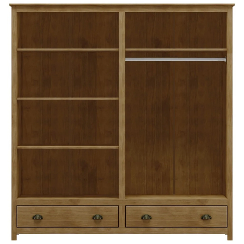 Guarda Roupa Casal 176cm 4 Portas 2 Gavetas Lázio Freijó F07 - Mpozenato