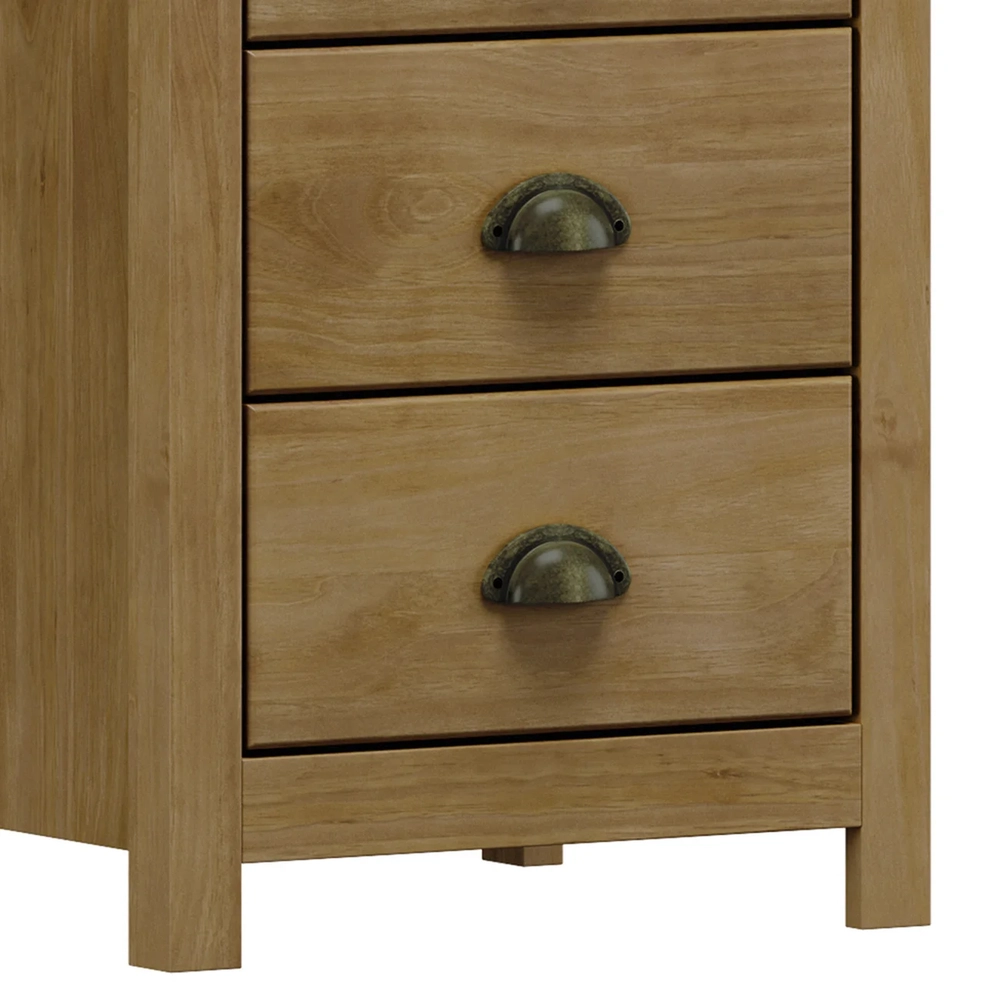 Mesa de Cabeceira 46cm Para Quarto 3 Gavetas Lázio Freijó F07 - Mpozenato