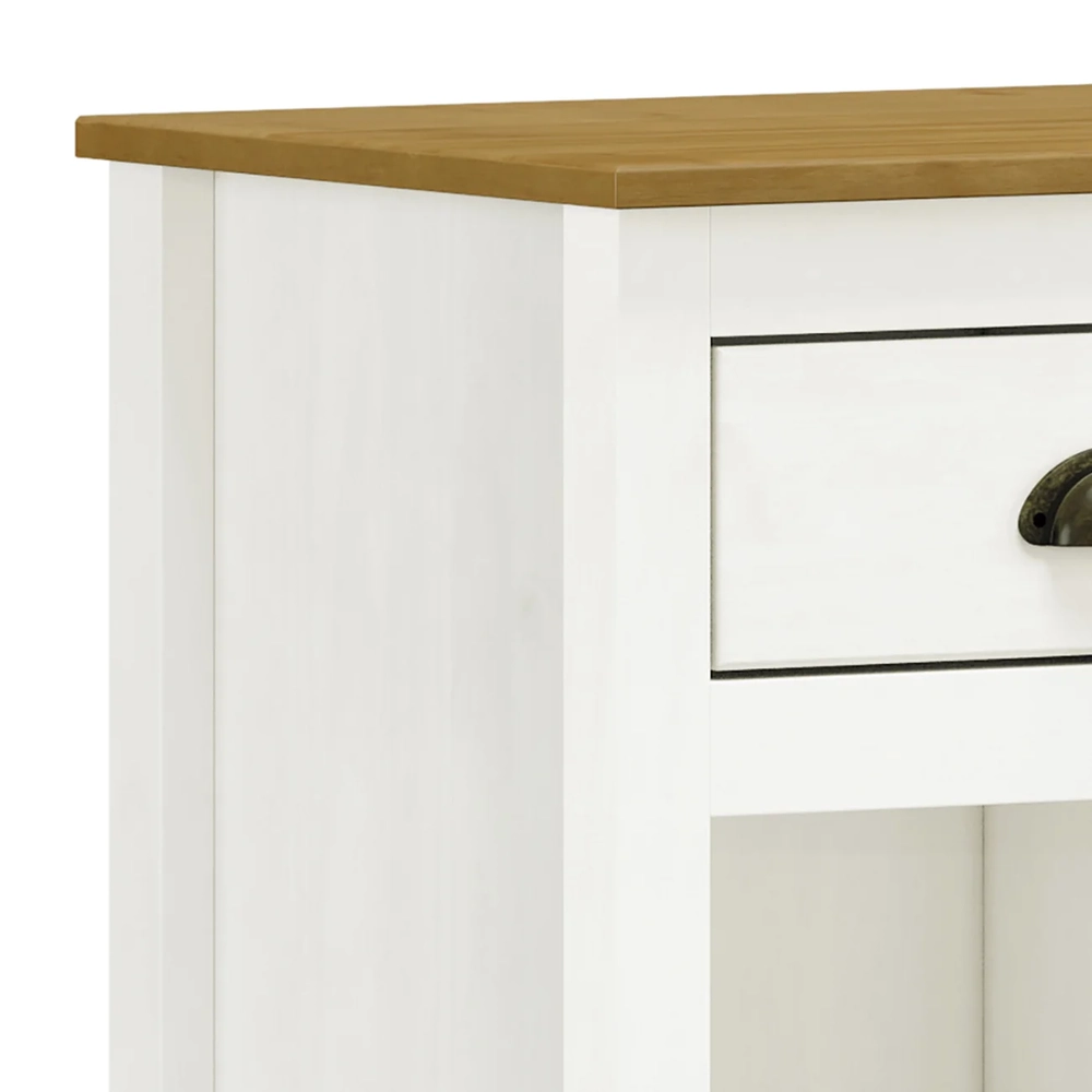 Mesa de Cabeceira Para Quarto 1 Gaveta Lázio Branco/Freijó F07 - Mpozenato