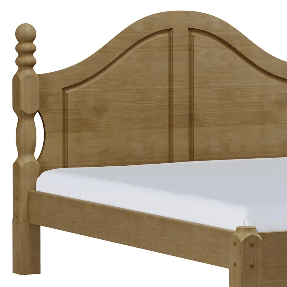 Cama Casal Clássica Queen 160cm Pé Madeira Eduarda Freijó F07 - Mpozenato